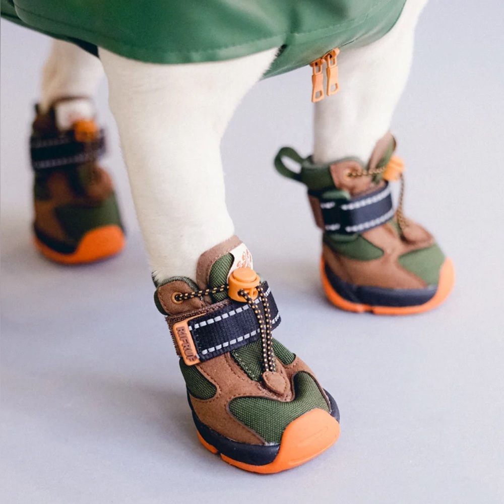 RifRuf Apollo 1 dog boots, size 2, NIB, army green/orange